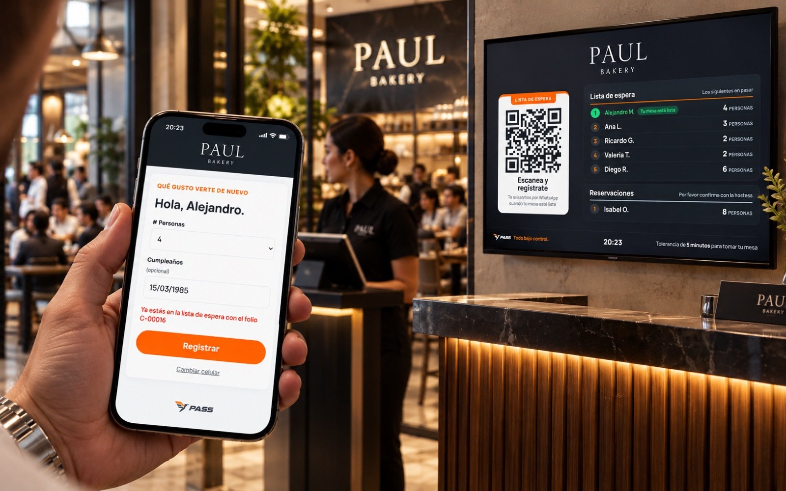 Registro en la lista de espera desde el celular con QR